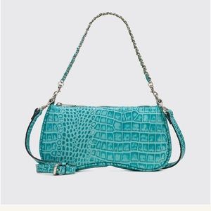 Riley Baguette Crossbody Vintage Distressed Croc Leather